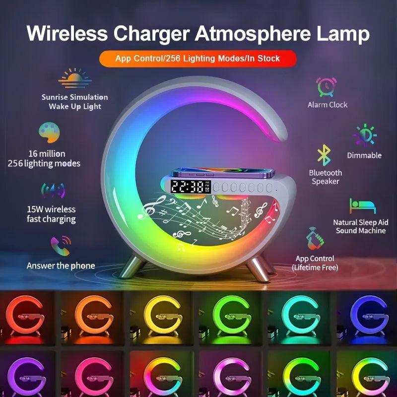 3in1 Alarm Clock Bluetooth Speaker Wireless Charger with RGB Light - Mainz Empire Pte Ltd