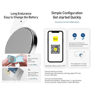 Baseus T2 Pro Anti-Lost Smart GPS Tracker - Mainz Empire Pte Ltd