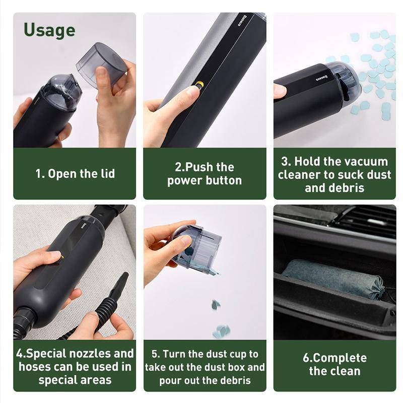 Baseus 5000pA Hand Held Powerful Suction Wireless Vacuum Cleaner - Mainz Empire Pte Ltd