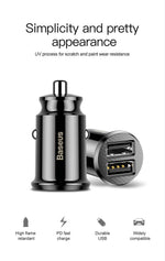 Baseus Mini Dual USB 3.1A Fast Charging Car Charger - Mainz Empire Pte Ltd