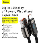 Baseus LED Display 5A Fast Charging USB Type C Cable - Mainz Empire Pte Ltd