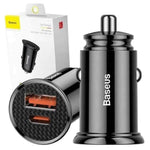 Baseus 30W/5A Mini Dual USB/Type C QC Car Charger - Mainz Empire Pte Ltd