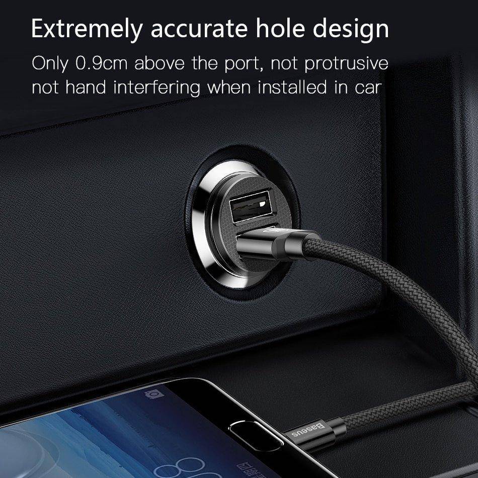 Baseus Mini Dual USB 3.1A Fast Charging Car Charger - Mainz Empire Pte Ltd