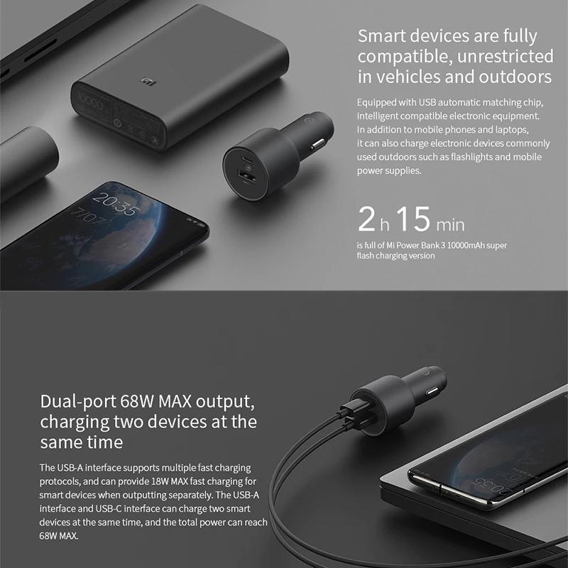 XiaoMi 1A1C QC 100W Car Charger - Mainz Empire Pte Ltd