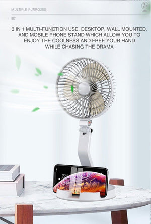 3-Speed USB Foldable Portable Telescopic Fan - Mainz Empire Pte Ltd
