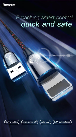Baseus C-shaped Light Intelligent Auto Off Type C/ Lightning Cable - Mainz Empire Pte Ltd