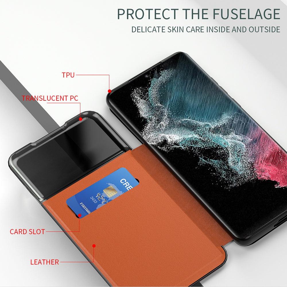 Samsung S22/S22+/S22 Ultra Front View Magnetic Smart Flip Case - Mainz Empire Pte Ltd