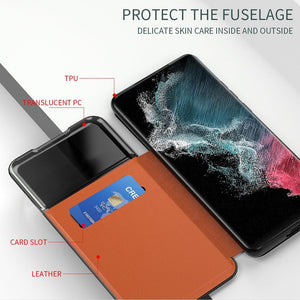 Samsung S22/S22+/S22 Ultra Front View Magnetic Smart Flip Case - Mainz Empire Pte Ltd