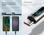 Baseus LED Display 5A Fast Charging USB Type C Cable - Mainz Empire Pte Ltd