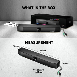 SonicGear Neox 250BT Bluetooth Sound Bar with RGB Effects - Mainz Empire Pte Ltd