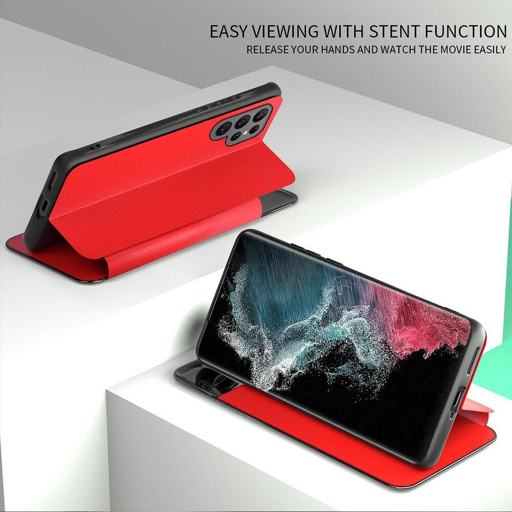 Samsung S22/S22+/S22 Ultra Front View Magnetic Smart Flip Case - Mainz Empire Pte Ltd