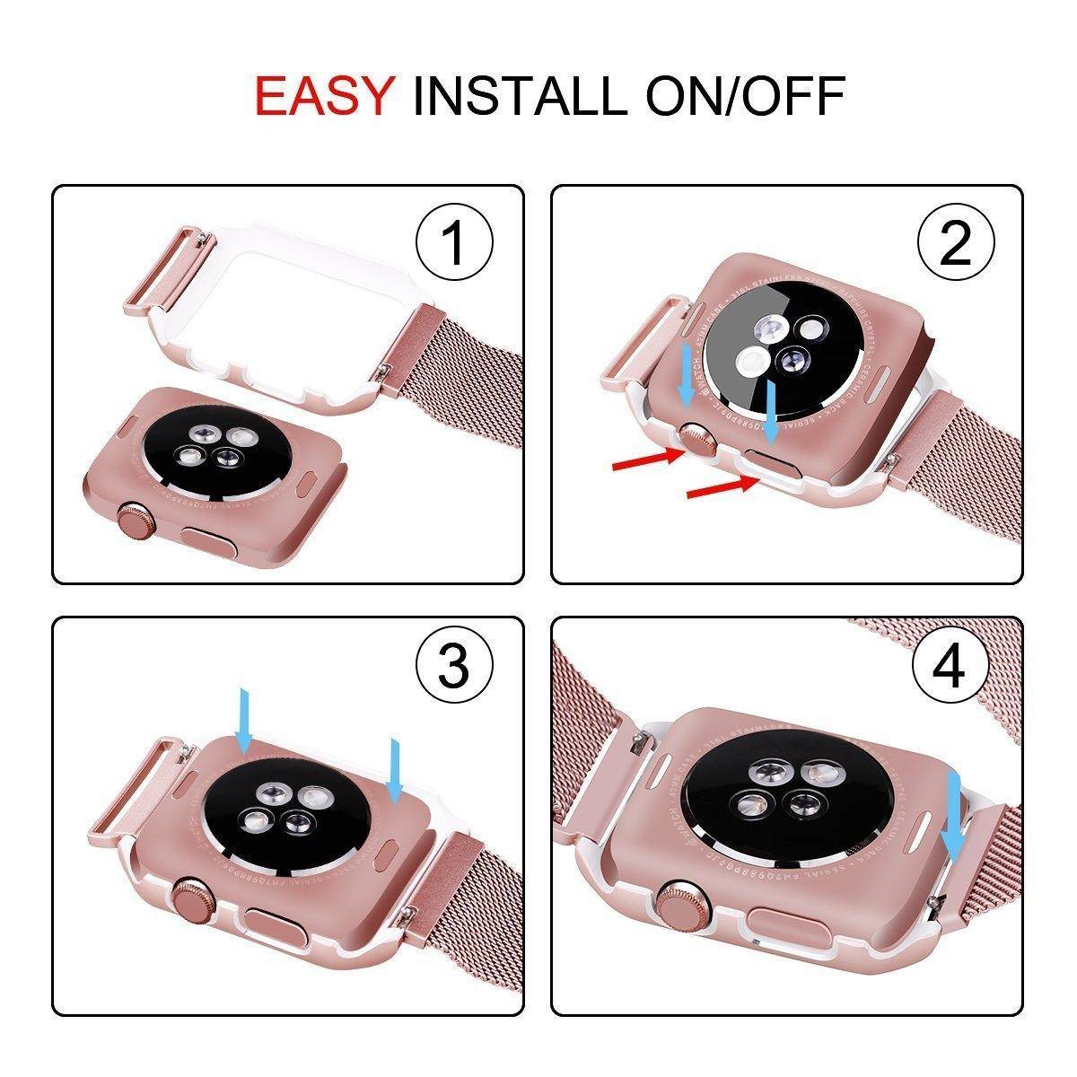 Apple Watch Milanese Strap + Case for all series (38/40/42/44mm) - Mainz Empire Pte Ltd