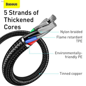 Baseus LED Display 5A Fast Charging USB Type C Cable - Mainz Empire Pte Ltd
