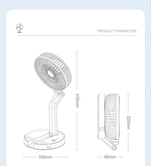 3-Speed USB Foldable Portable Telescopic Fan - Mainz Empire Pte Ltd