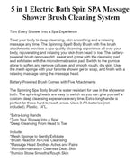 5 in 1 Cleaning Bath Massager Electric Shower Brush - Mainz Empire Pte Ltd